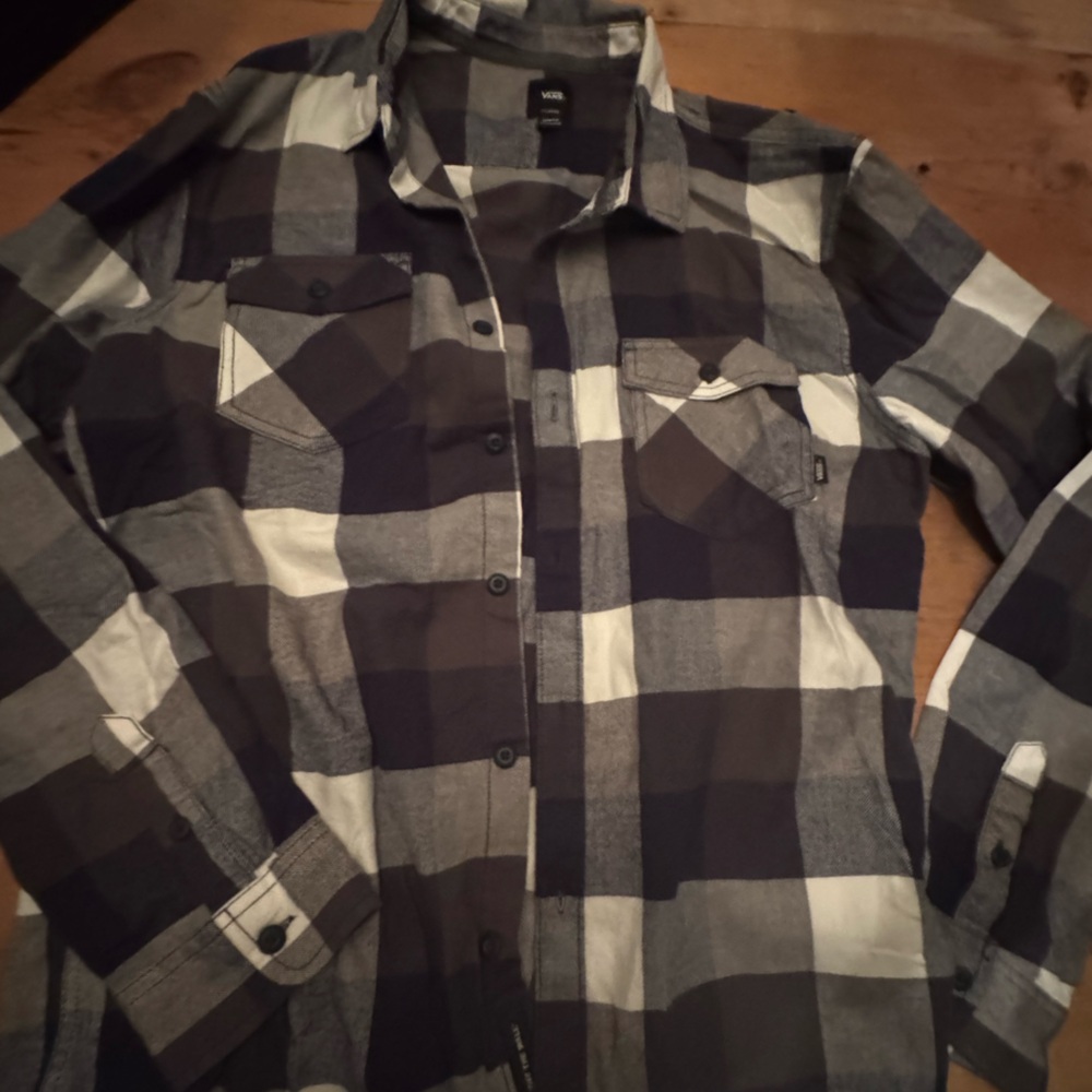 Vans Black and White Plaid Shirt